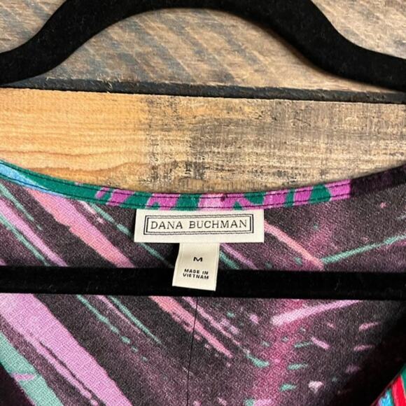 Dana Buchman‎ Purple Abstract Cap Sleeve Maxi Dress Size Medium - Picture 12 of 14